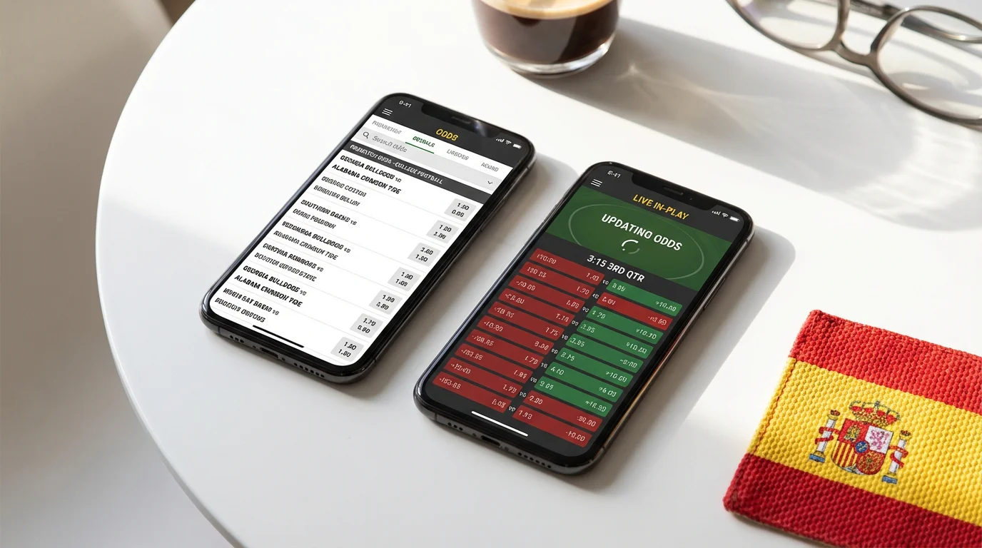 Comparación de datos DGOJ entre apuestas en vivo y prematch en España con gráfico de tendencias