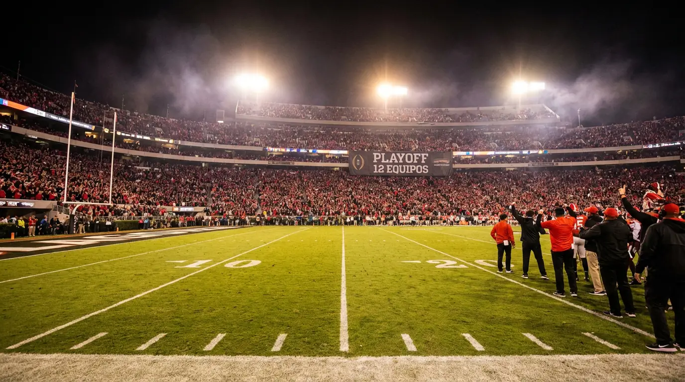 Formato de 12 equipos del College Football Playoff con estructura de rondas y sedes