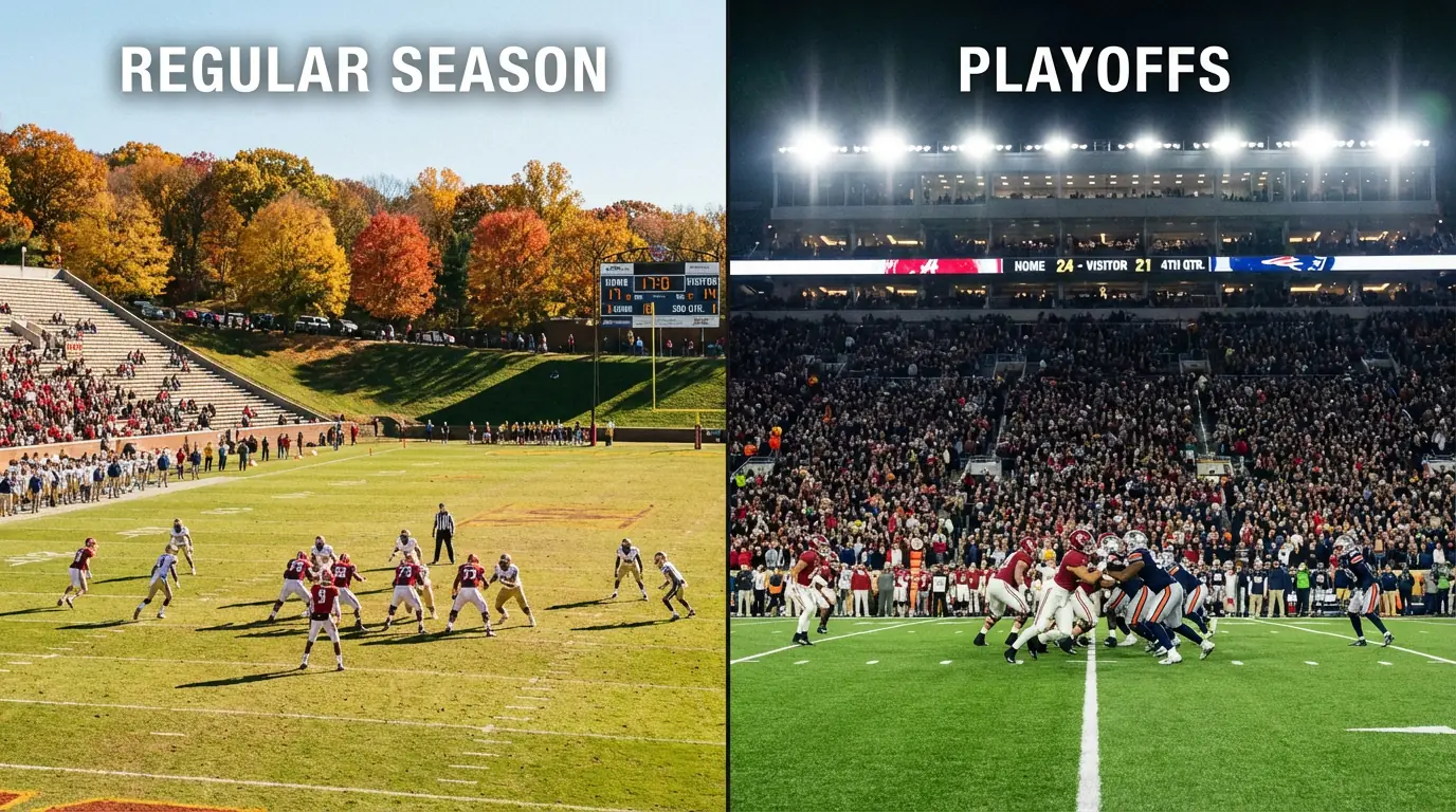 Comparación de apuestas entre temporada regular y playoffs de NCAA football